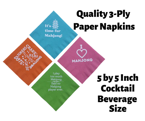 Mahjong Beverage Cocktail Napkins