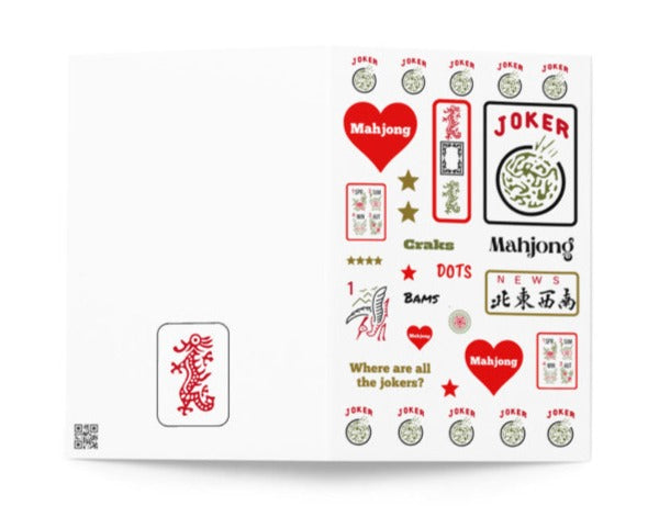 front and back side of Mahjong greeting card
